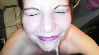 Blonde Hungarian wife sucks her husband's friend's dick and