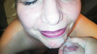 Blonde Hungarian wife sucks her husband's friend's dick and