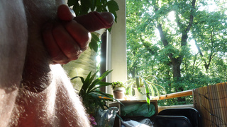 Bin wieder mal nackt auf dem Balkon