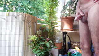 Bin wieder mal nackt auf dem Balkon