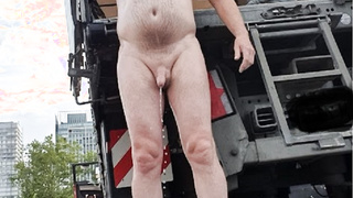 Mit einer mobielen Duschen