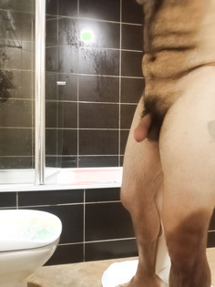 Haariger Penis in der Shower