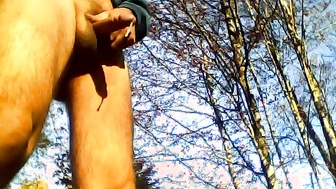 Wichsen beim Waldspaziergang