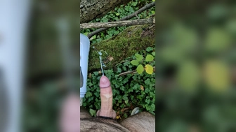 Toy bringt mich im Wald zum Abspritzen