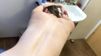 Arschbesamung auf den Arsch gespritzt
