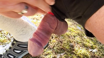 Sommergeilheit beim Ouitdoor wichsen