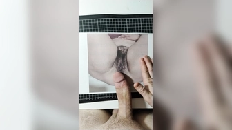 Auf die geile behaarte Spalt vom Heike gespritzt