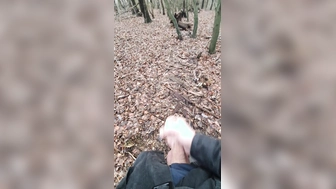 Im Winterwald wichsen