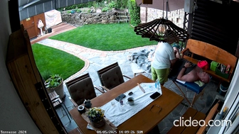 Handjob auf der Terrasse