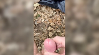 Ich wichse meinen Schwanz im Wald bis zum Ende